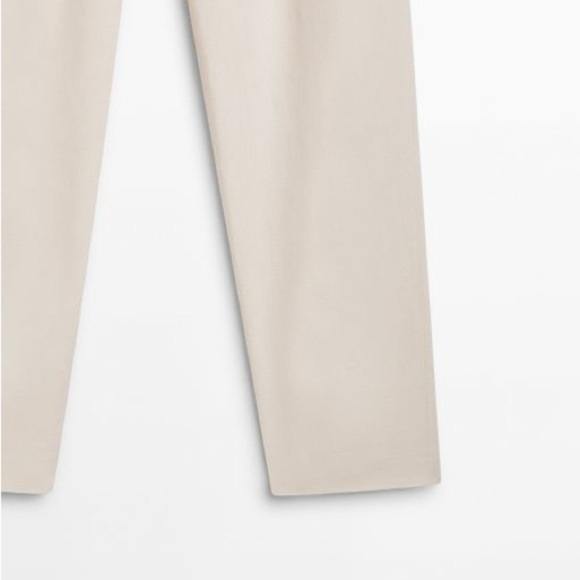 NWT. Massimo Dutti Studio Cream Viscose Contrast Tuxedo Suit Trousers. Size 6. - Picture 6 of 10